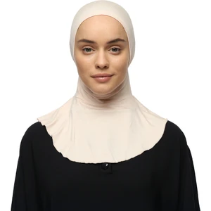Kadın Tesettür Pratik Boyunluklu Hijab - Sporcu Bone - Bej