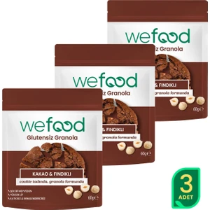 Glutensiz Granola Bites Kakao & Fındıklı 60 gr 3'lü