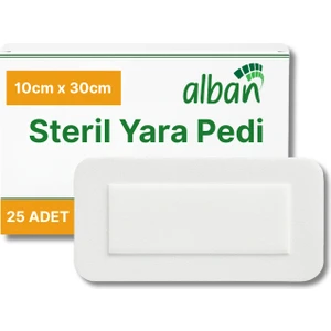 Steril Yara Pedi, Nonwowen 10 cm X30 cm  Yarapedi, Steril Tekli Paketlerde 25LI Kutu Içerisinde, Pansuman Yara Örtüsü