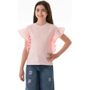 Fitilli Yanları Volanlı Kız Çocuk Bluz