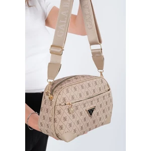 Kadın Monogram Desenli Uzun Askılı Çapraz Omuz Çantası - Kahverengi – Newpolo228