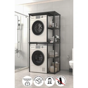 Çamaşır Makinesi Dolabı Kurutma Makinesi Dolabı Metal Banyo Dolabı Mısra Antrasit
