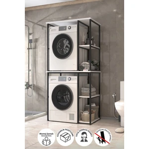 Çamaşır Makinesi Dolabı Kurutma Makinesi Dolabı Metal Banyo Dolabı Mısra Beyaz