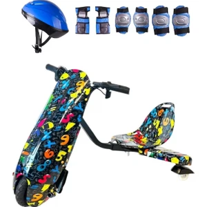 Drift Car Street Dance Elektrikli Kaykay Scooter Litium Bataryalı Drift Kart Kask Dizlik Seti Hediye