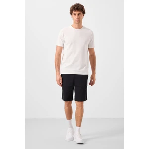 Tommy Life Siyah Standart Fit Dokuma Hafif Esnek Chino Erkek Şort - 81289