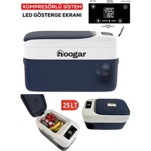 German 21-25 LT Led Ekran Oto Karavan Tekne Tır Buzdolabı 12-24V -20 Derece Hızlı Soğutma
