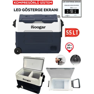 German EA 55 LTX Geniş Kabin Tekerlekli Led Ekran Oto Kamp Buzdolabı 12-24 Volt -20 Derece Hızlı Soğutma