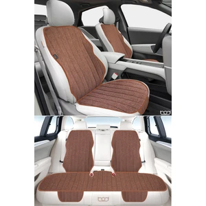 Nysa Serisi Keten Oto Koltuk Koruyucu Minder Ön Arka Set Taba