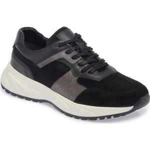 Siyah Hakiki Deri Erkek Sneaker - E24I1AY56911-A01