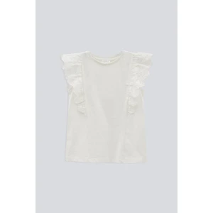 (Kids Girl) Omuzları Fisto Volanlı Kolsuz T-Shirt