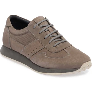 Gri Hakiki Nubuk Deri Erkek Sneaker - E24I1AY56851-A40