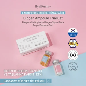Biogen Trial Kit | Laktoferrinli Ampul Deneme Seti | Multivitamin Glowing + Bariyer Onarıcı Kore Cilt Bakımı