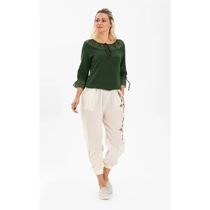 Zehra Şile Bezi Yazlık Bluz Yeşil Ysl