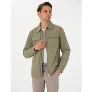 Pierre Cardin Erkek Haki Regular Fit Fermuarlı Ince Ceket 50306932-VR027