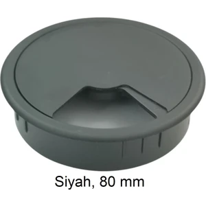 Masaüstü Kablo Kanalı Deliği Kapağı Siyah 8 cm