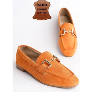 Mona Garantili Metal Tokalı Deri Kadın Loafer Günlük Ayakkabı