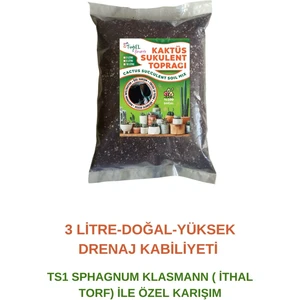 Tuğel Flowers 3'Lü Kaktüs & Sukulent Toprağı (3×3 LİTRE)