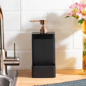 13139 Lisbone Süngerlik Hazneli Banyo ve Mutfak Sıvı Sabunluk  Siyah 550 ml