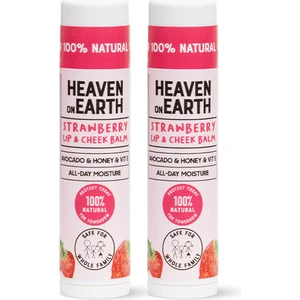 Heaven On Earth  Doğal Strawberry Lip & Cheek Balm Nemlendirici Besleyici Renkli ve Çilekli Dudak ve Yanak Balmı- 2li Ekonomik Paket