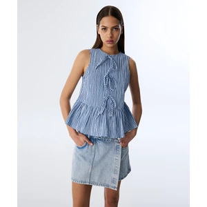 Çizgi Desen Peplum Bluz TS1250006104BZ7