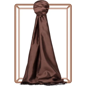 Ipekevi Çift Taraflı Düz Renk Ipek Şal 00927-ACI Kahve