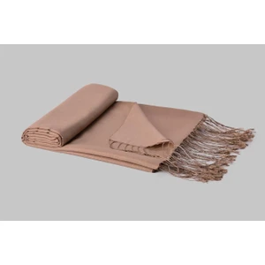 Çift Taraflı Düz Renk İpek Şal 3011-Camel