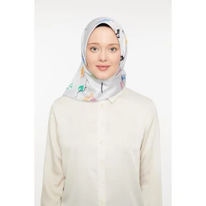 Lêvi D'or Taş Çiçekli Trend Twill Eşarp