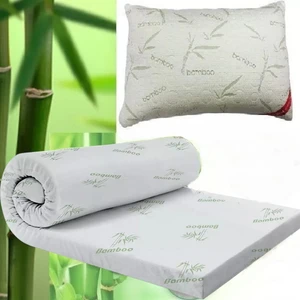 Bamboo 100 x 160 Yer Yatağı 10  cm  Sünger Yatak Yıkanabilir Kılıflı Fonksiyonel (Bamboo Yastık Hediyeli)