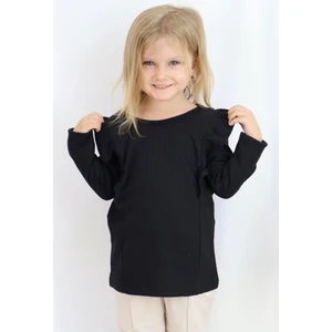Kız Çocuk Bluz Fırfırlı 1.5-5 Yaş, Siyah