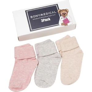 Katia & Bony  3 Lü Paket Medikal Bebek Çorap Pembe Desenli