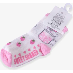 Kız Çocuk Soket Çorap Abs Li Kedili 1-2-5-6 Yaş, Pembe