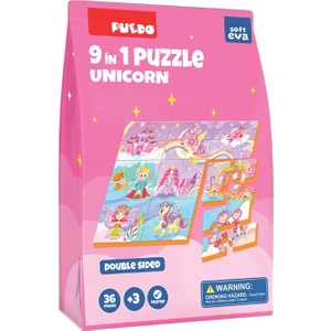 36 Parça 9in1 Çift Taraflı Puzzle - Unicorn