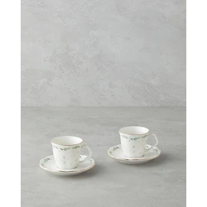 English Home Floria Bone Porselen 4 Parça 2 Kişilik Kahve Fincan Takımı 80 ml Renkli