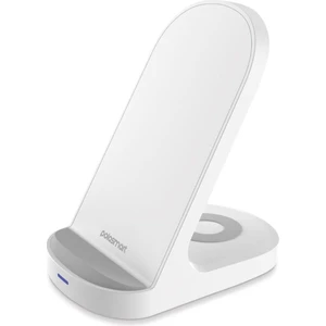 2 In 1 Masaüstü Kablosuz Şarj Cihazı Beyaz PBS129