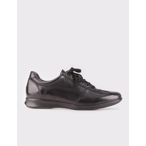 Hakiki Deri Siyah Bağcıklı Erkek Ayakkabı