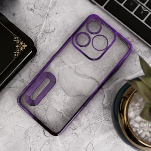 Tecno Spark 10 Kılıf Logo Yeri Açık Kamera Lens Korumalı Renkli Kenarlı Şeffaf Silikon