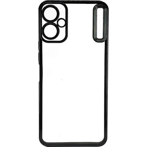 Tecno Spark 9t Kılıf Logo Yeri Açık Kamera Lens Korumalı Renkli Kenarlı Şeffaf Silikon