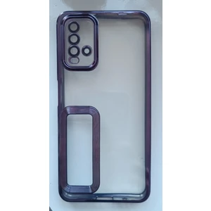 Xiaomi Redmi 9t Kılıf Logo Yeri Açık Kamera Lens Korumalı Renkli Kenarlı Şeffaf Silikon