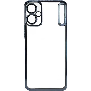 Tecno Spark 9t Kılıf Logo Yeri Açık Kamera Lens Korumalı Renkli Kenarlı Şeffaf Silikon