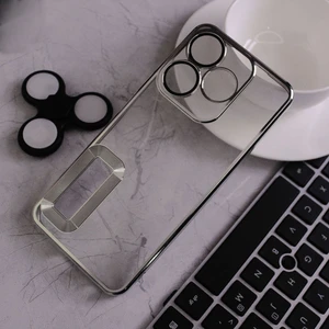 Tecno Spark 10 Kılıf Logo Yeri Açık Kamera Lens Korumalı Renkli Kenarlı Şeffaf Silikon