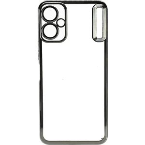 Tecno Spark 9t Kılıf Logo Yeri Açık Kamera Lens Korumalı Renkli Kenarlı Şeffaf Silikon