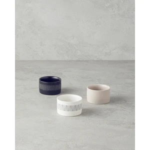 Bona Stoneware 3'lü Çerezlik 6,5 cm Siyah-Beyaz-Bej