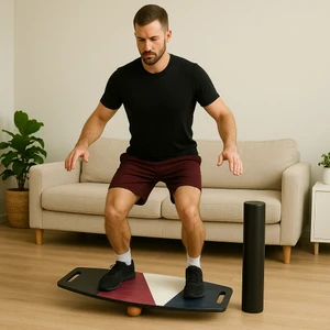 Wood Stone Art Renkli Denge Tahtası Balance Roller Board Çift Fonksiyonlu Sörf Eğitim Tahtası Kaykay Eğitim Tahtası 73 x 31 CM