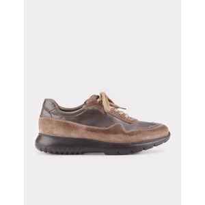 Hakiki Deri Vizon Bağcıklı Erkek Spor Ayakkabı