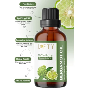 Bergamot  Uçucu Yağ  Buhurdanlık Esansı Konsantre Oda Kokusu  Esans Buhur Yağı 30ML