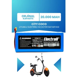 City Coco Scooter Batarya Lityum 60V 20AH Elektrikli Scooter Bataryası