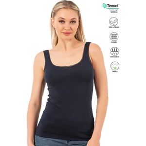 Özkan 25493 Kadın Premium Kumaş Modal Pamuklu Likralı Tül Biyeli Kalın Askılı Atlet