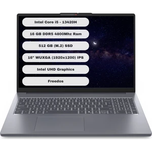 Ideapad Slim 3 16IRH10 GTI512 Intel Core I5 13420H 16GB 512GB SSD Freedos 16'' Wuxga Taşınabilir Bilgisayar 83K2001UTR