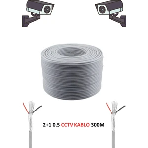 2+1 0.50MM Cctv Kablo Güvenlik Kamera Kablo 300M Metre