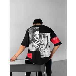Abluka Online Sırtı Patchli Oversize T-Shirt Siyah